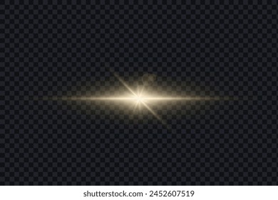 Efecto de deslumbramiento ligero. Estrella de partículas de luz brillante, Elementos de diseño de Vector sobre fondo transparente.