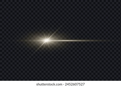 Light glare effect. Star shining light particles, vector design elements on transparent background.