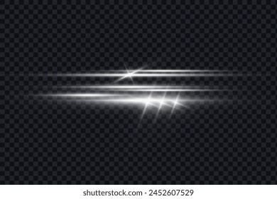 Light glare effect. Star shining light particles, vector design elements on transparent background.