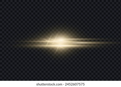 Light glare effect. Star shining light particles, vector design elements on transparent background.