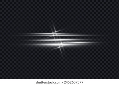 Light glare effect. Star shining light particles, vector design elements on transparent background.