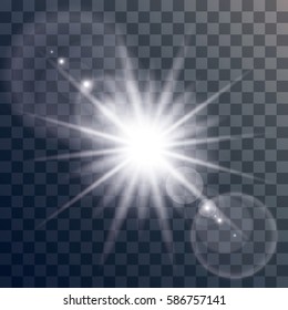 Light with glare. Flash. Explosion. Star