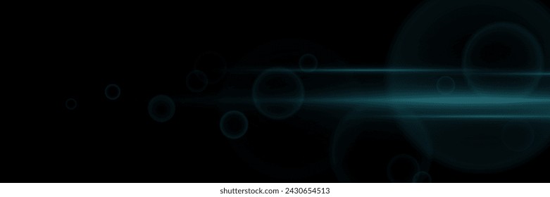 Light glare of light. A flash of lines and shimmer particles. Horizontal neon light.	
