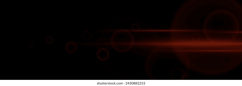 Light glare of light. A flash of lines and shimmer particles. Horizontal neon light.	

