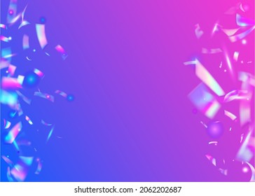 Light Glare. Unicorn Foil. Birthday Sparkles. Pink Metal Background. Party Vaporwave Gradient. Retro Flare. Neon Glitter. Glamour Art. Blue Light Glare