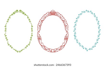 Light Glasses frame Lens, Oval Decorative Border Frame, colorful floral frame, border Frame png.eps