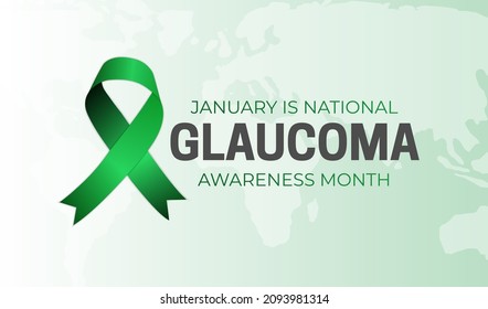 Light Glaucoma Awareness Month Background Illustration with Green Ribbon