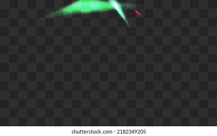 Light Glitch Vector Transparent Background. Shiny Reflection Paper Poster. Rainbow Glints Isolated Illustration. Shine Metal Blur Pattern.