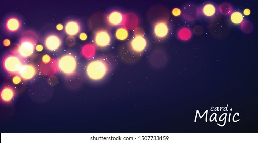 Light glitter and stars in the sky magic card vector