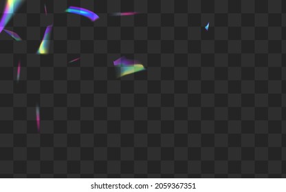 Light Glitter Vector Transparent Background. Gradient Sparkle Carnival Pattern. Holographic Bokeh Flying Banner. Glow Dreamy Tinsel Brochure.