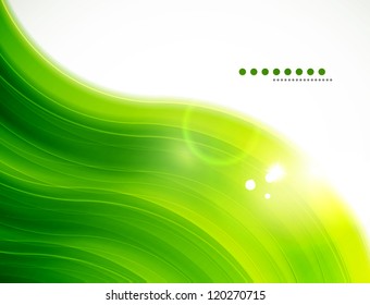 Light glittering green wave background