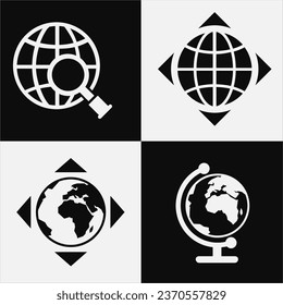 light globe icon set international earth globe icon vector illustration