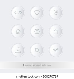 Light Glossy Buttons on White Background. Vector illustration concept.