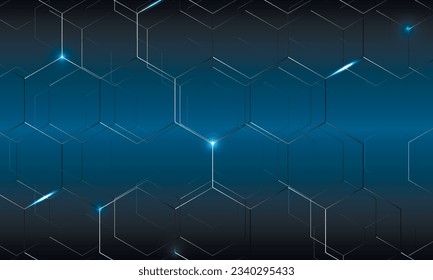 Light glow blue background. Medical and technology and science concept. Abstract hexagonal pattern. Vector illustration