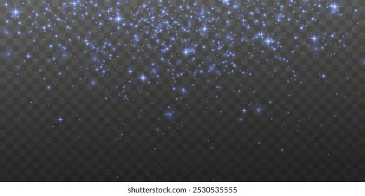 Light glow blue effect.Dust,luxury decoration. Vector illustration. Christmas flash.