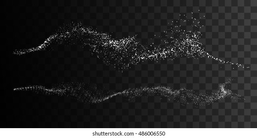 Light glow effect. Sparkling falling star bursts with glowing trail of particles. Vector illustration. Light glow element for design on transparent background