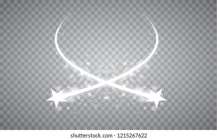 Light glow effect stars bursts with sparkles isolated on transparent background.