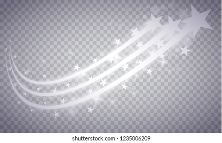 Light glow effect stars bursts with sparkles isolated on transparent background.