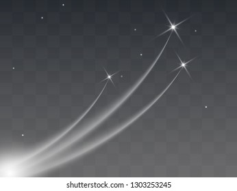 Light glow effect stars bursts with sparkles isolated on transparent background. Vector illustration.