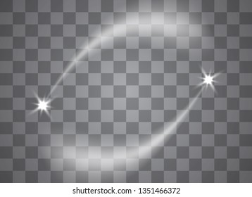 Light glow effect stars bursts with sparkles isolated on transparent background. Vector illustration.