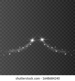Light glow effect stars bursts with sparkles isolated on transparent background.