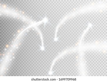 Light glow effect stars bursts with sparkles isolated on transparent background.
