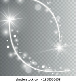 Light glow effect stars bursts with sparkles isolated on transparent background.