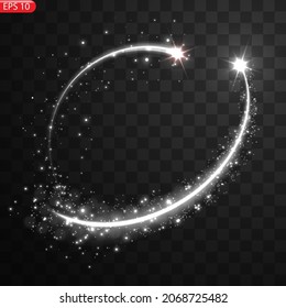 Las estrellas de efecto luminoso brillan con destellos aislados en un fondo transparente.