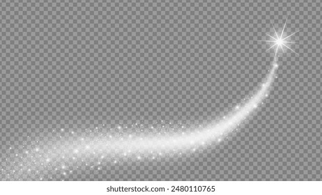 Light glow effect stars bursts with sparkles isolated on transparent background. Stock royalty free vector illustration. PNG	