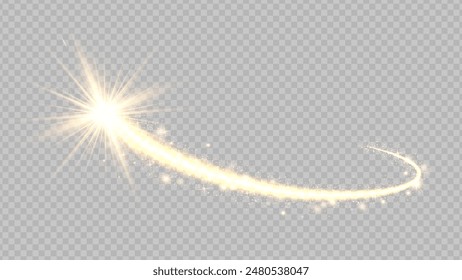 Light glow effect stars bursts with sparkles isolated on transparent background. Stock royalty free vector illustration. PNG	