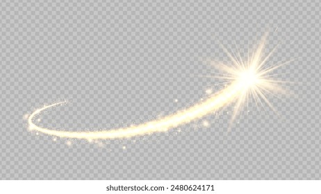 Light glow effect stars bursts with sparkles isolated on transparent background. Stock royalty free vector illustration. PNG	