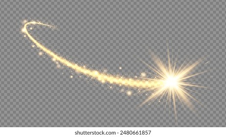 Light glow effect stars bursts with sparkles isolated on transparent background. Stock royalty free vector illustration. PNG	