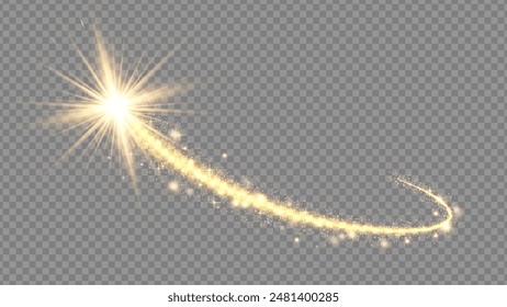 Light glow effect stars bursts with sparkles isolated on transparent background. Stock royalty free vector illustration. PNG	