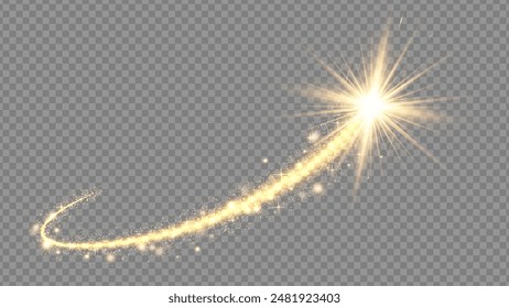 Light glow effect stars bursts with sparkles isolated on transparent background. Stock royalty free vector illustration. PNG	