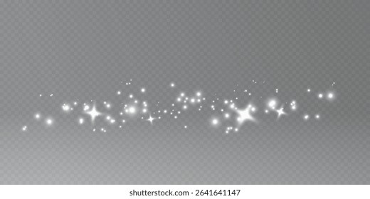 Light glow effect stars bursts with sparkles dust isolated on transparent background.