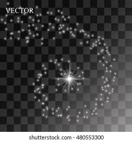 Light glow effect stars bursts with sparkles isolated on transparent background.