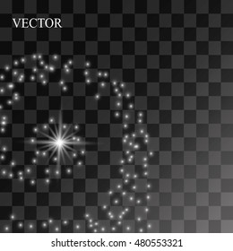 Light glow effect stars bursts with sparkles isolated on transparent background.