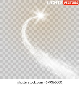 Light glow effect stars bursts with sparkles isolated on transparent background.