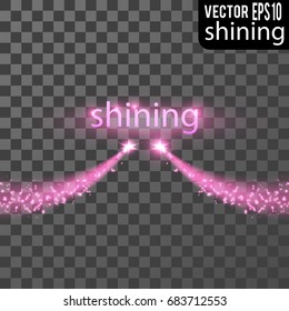 Light glow effect stars bursts with sparkles isolated on transparent background.