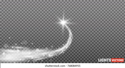 Light glow effect stars bursts with sparkles isolated on transparent background.