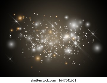 Light glow effect stars. Christmas abstract pattern. Sparkling magic dust particles. Vector illustration.