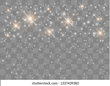 Light Glow Effect Stars. Vector Sparkles On Transparent Background. Christmas Abstract Pattern. Sparkling Magic Dust Particles. 