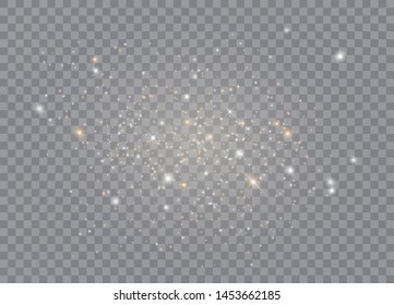 Light glow effect stars. Vector sparkles on transparent background. Christmas abstract pattern. Sparkling magic dust particles