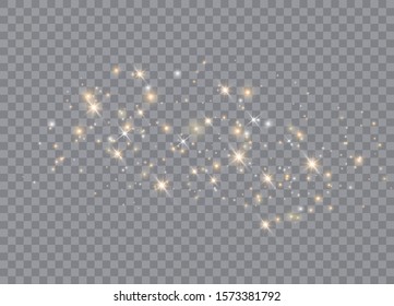 Light glow effect stars. Vector sparkles on transparent background. Christmas abstract pattern. Sparkling magic dust particles
