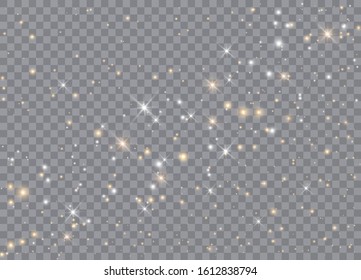 Light Glow Effect Stars. Vector Sparkles On Transparent Background. Christmas Abstract Pattern. Sparkling Magic Dust Particles