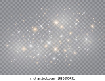 Light Glow Effect Stars. Vector Sparkles On Transparent Background. Christmas Abstract Pattern. Sparkling Magic Dust Particles. 