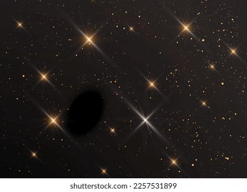 Light glow effect stars. The vector sparkles on a dark background. Christmas abstract pattern. Sparkling magic dust particles