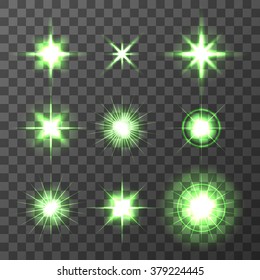 Light Glow Flare Stars Effect Set