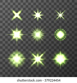 Light Glow Flare Stars Effect Set