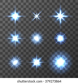 Light Glow Flare Stars Effect Set